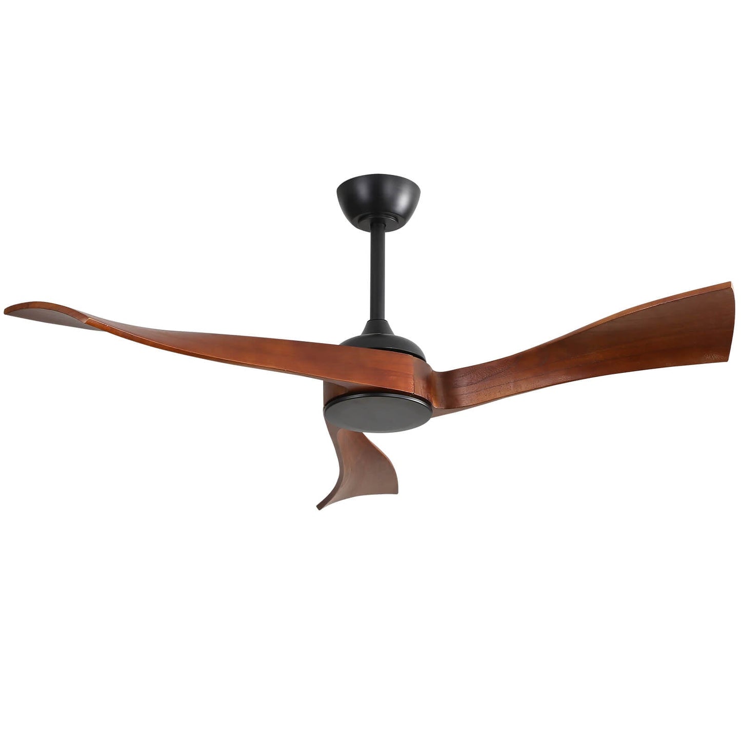 52 Inch Modern Ceiling Fan Without Light 6 Speed Remote 3 Solid Wood Blade Reversible DC Motor For Indoor&Outdoor