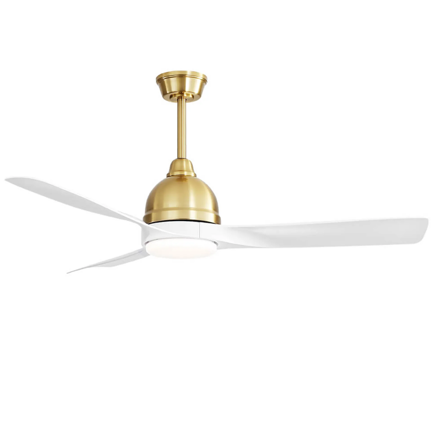 54 Inch White ABS Ceiling Fan 6 Speed Smart Remote Control Dimmable Reversible DC Motor For Living Room