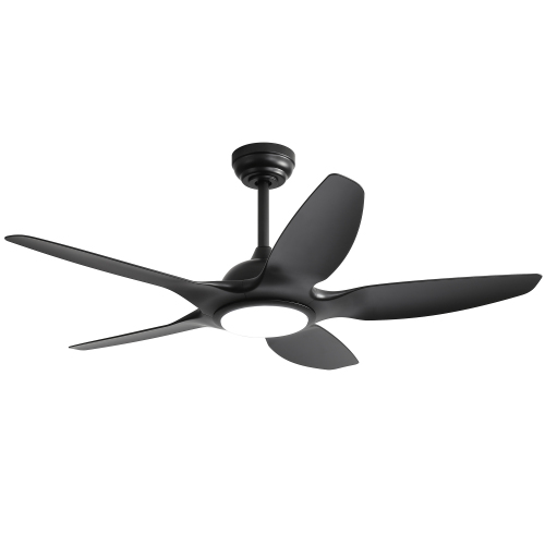 48 Inch Indoor Ceiling Fan With 5 White ABS Blades Remote Control Reversible DC Motor For Living Room