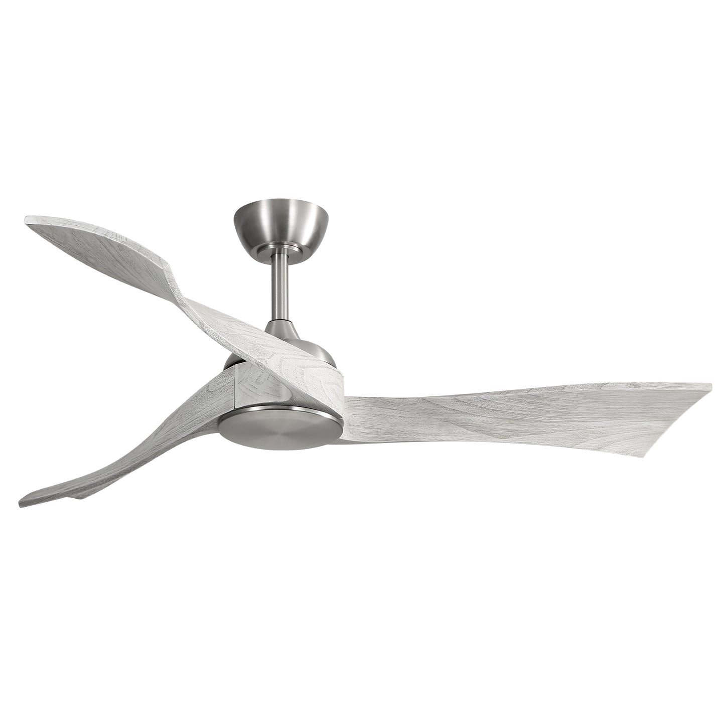 52 Inch Modern Ceiling Fan Without Light 6 Speed Remote 3 Solid Wood Blade Reversible DC Motor For Indoor&Outdoor