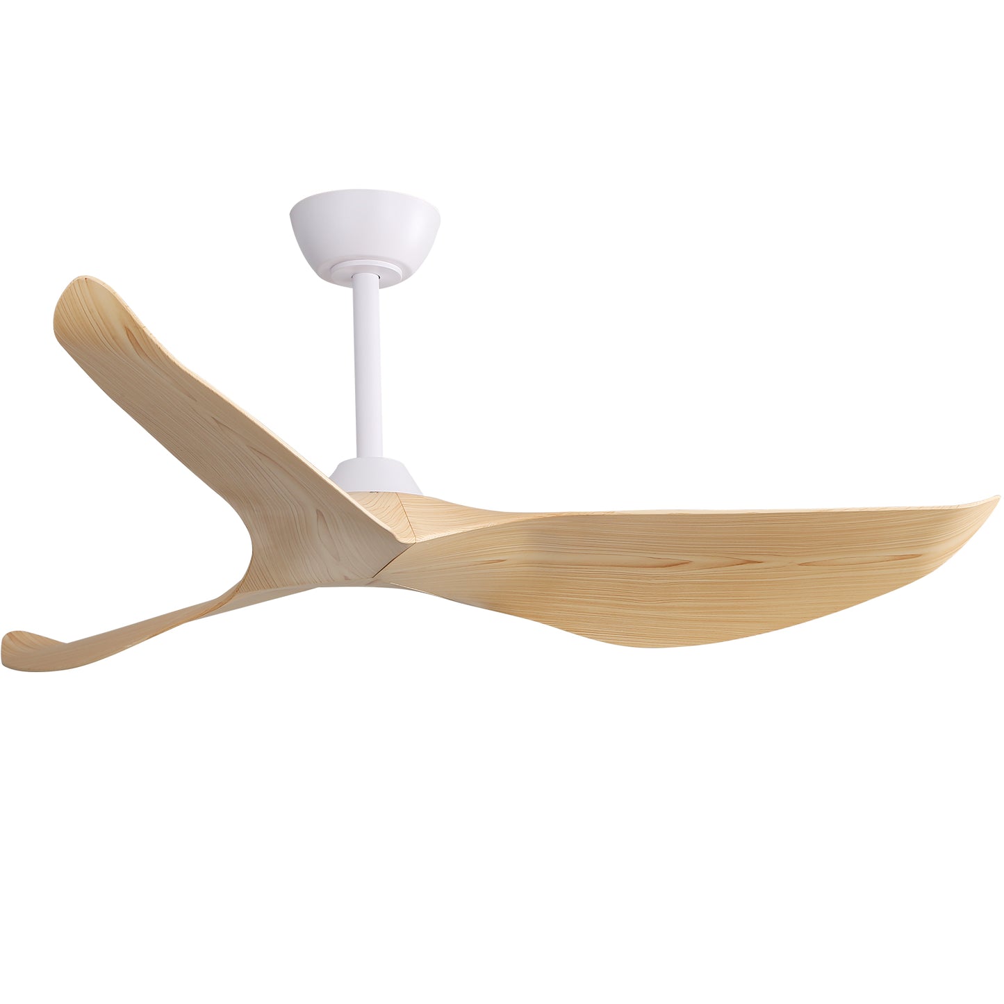 52 Inch Indoor Ceiling Fan without Light, 6 Speeds Reversible DC Motor, 3 ABS Blade Ceiling Fan White For Bedroom