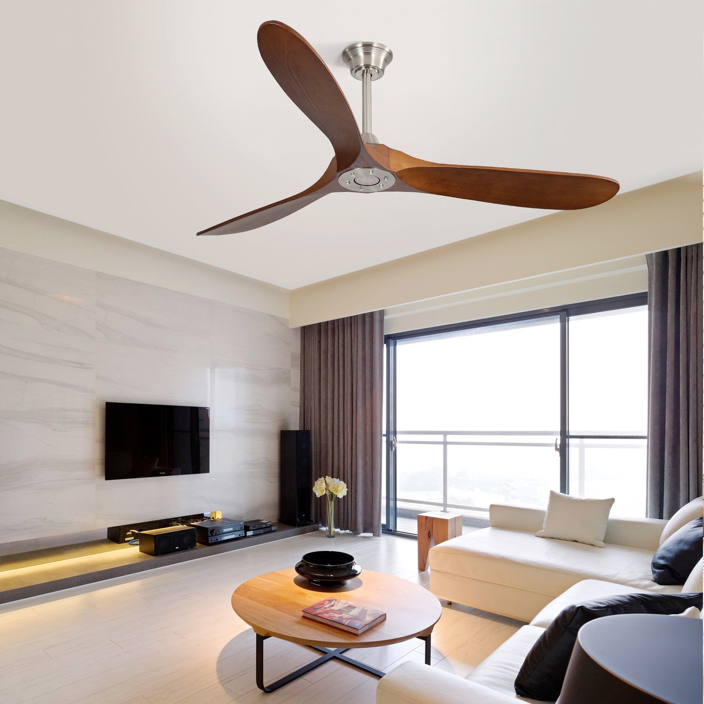 60 Inch Outdoor Ceiling Fan Without Light 3 ABS Blade with Smart APP Control