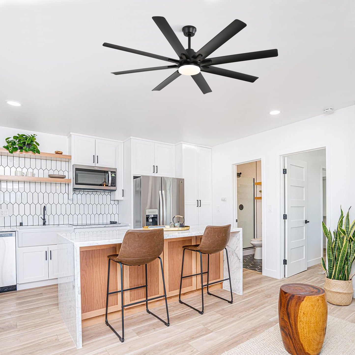 66 Inch Modern Ceiling Fan with Lights and Smart Remote Control 6 Speed Reversible Noiseless DC Motor for Indoor
