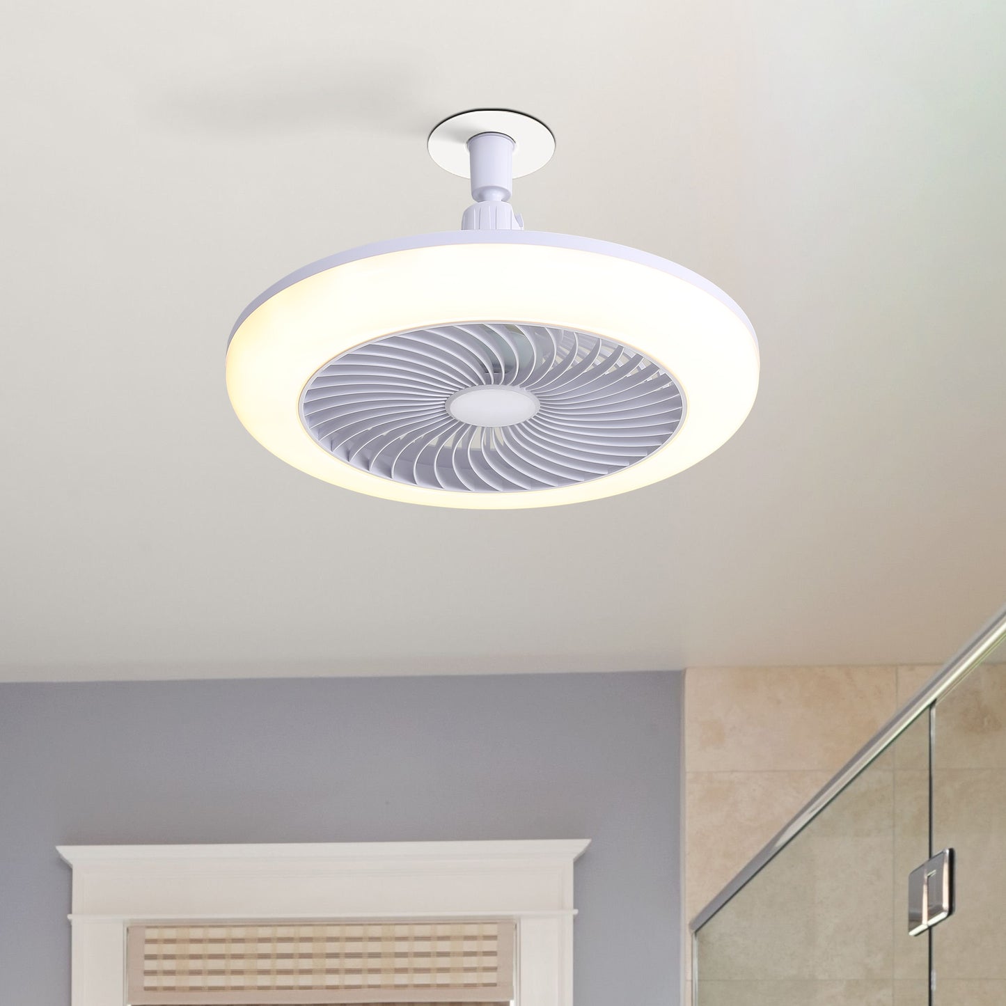 8-Inch Smart Remote-Controlled Fan with Lighting, Modern and Stylish