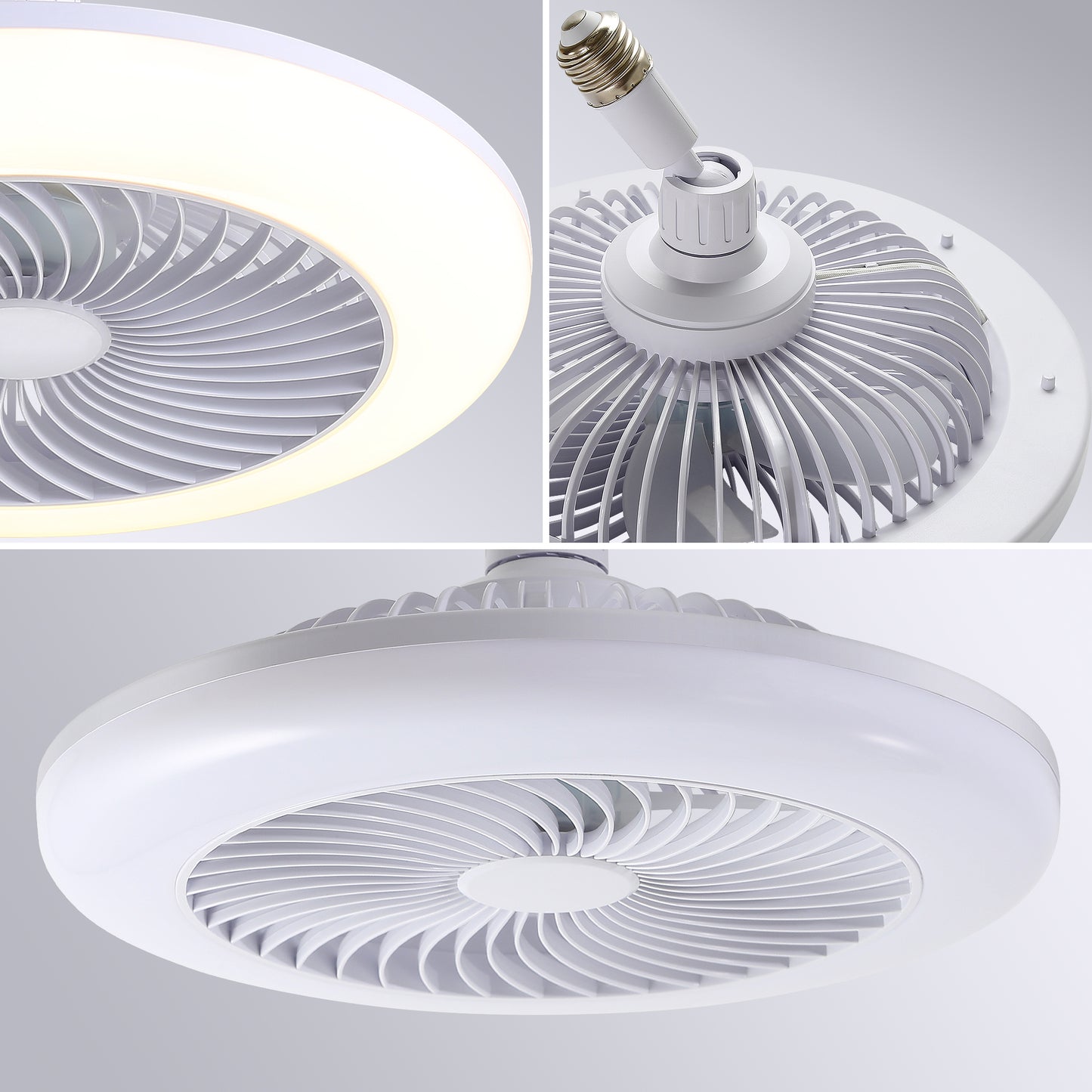 8-Inch Smart Remote-Controlled Fan with Lighting, Modern and Stylish