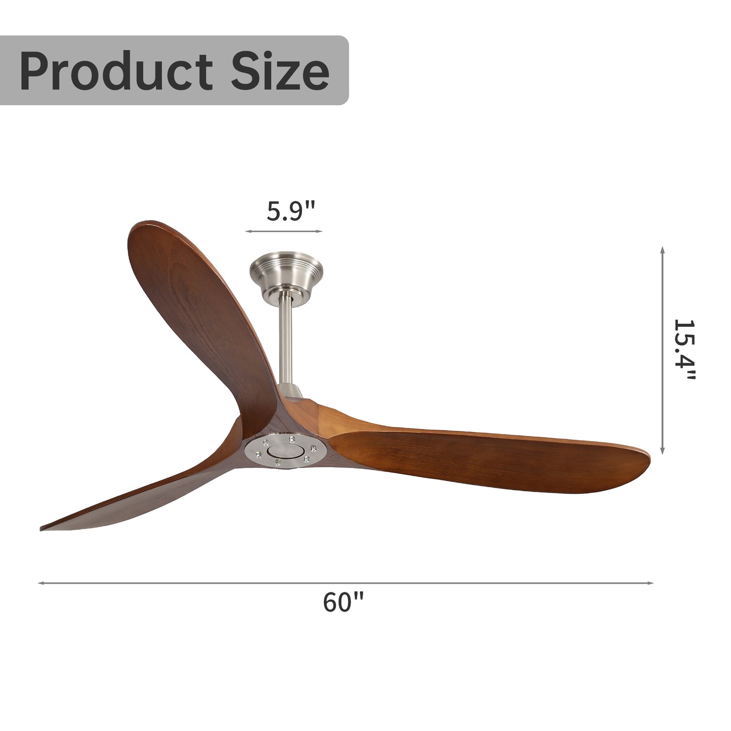 60 Inch Outdoor Ceiling Fan Without Light 3 ABS Blade with Smart APP Control