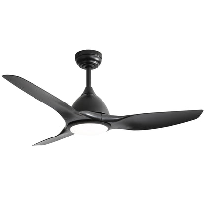 52 Inch Modern Ceiling Fan with 22W LED Light, 3 ABS Fan Blades DC Motor White Ceiling Fan for Indoor