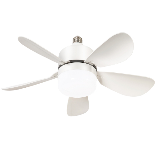 16 Inch Socket Ceiling Fans with Dimmable LED Light 2 in 1 Screw Small Ceiling Fan