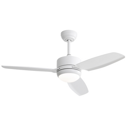 46 Inch Ceiling Fan with Lights 3 ABS Blades 6-speed DC Motor Remote Control for Bedroom
