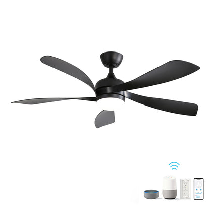 52 Inch Low Profile Ceiling Fan with Lights Remote Control,Quiet DC Motor for Patio Living Room