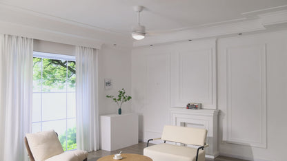46 Inch Ceiling Fan with Lights 3 ABS Blades 6-speed DC Motor Remote Control for Bedroom