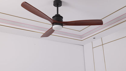 60 inch 3 Solid Wood Blade DC Motor Ceiling Fan Decorate for the Living Room with Light