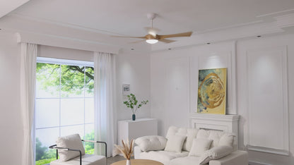 52 Inch Modern Ceiling Fan with 22W LED Light and Remote Control 5 ABS Blades for Living Room